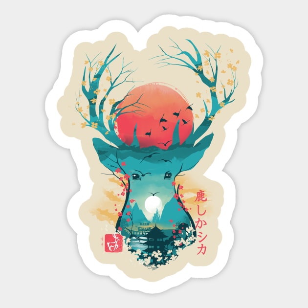 Japanese Deer Sticker by DANDINGEROZZ